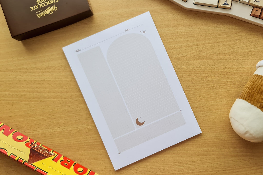 Cornell Notes - Cocoa -  Cosy Writing Pad - Totepad