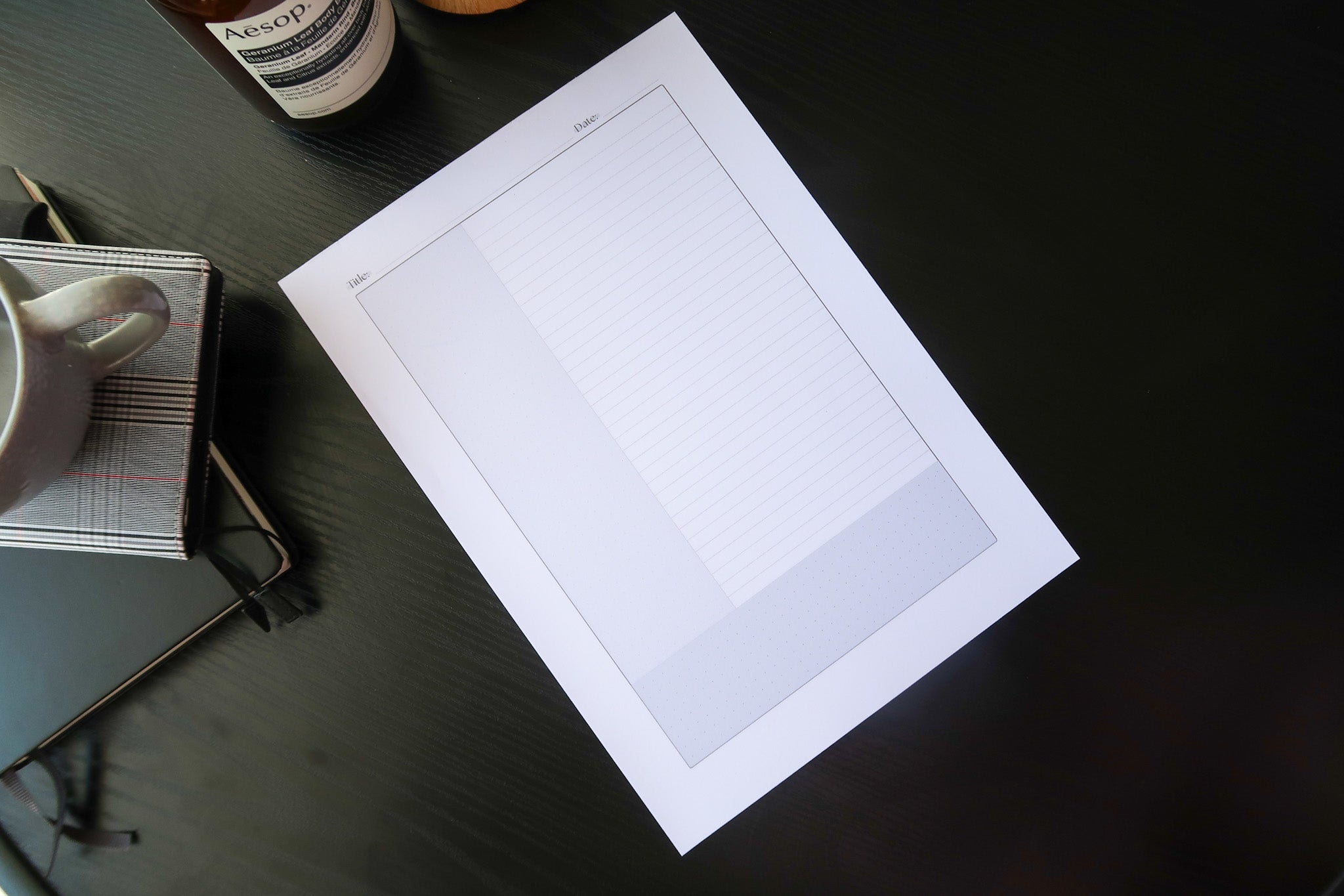 Cornell Notes - Luxury - Sophisticated Minimalist Writing Pad - Totepad