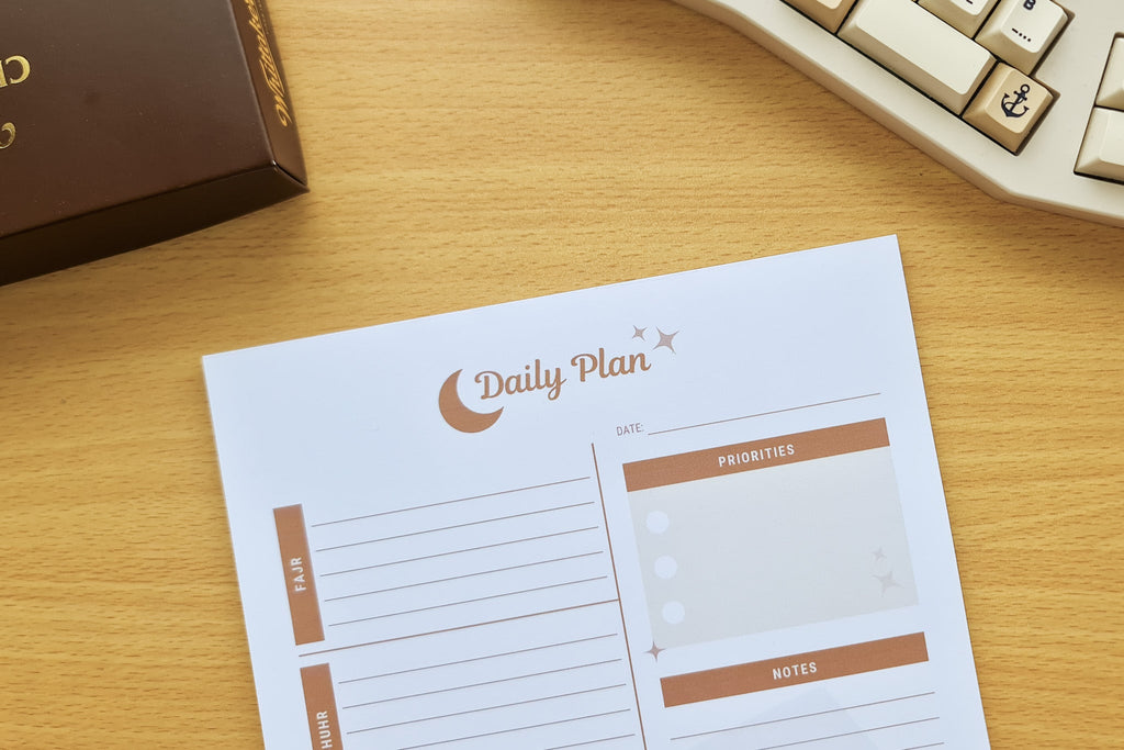 Daily Plan Notepad - Cocoa - Stationery - Totepad