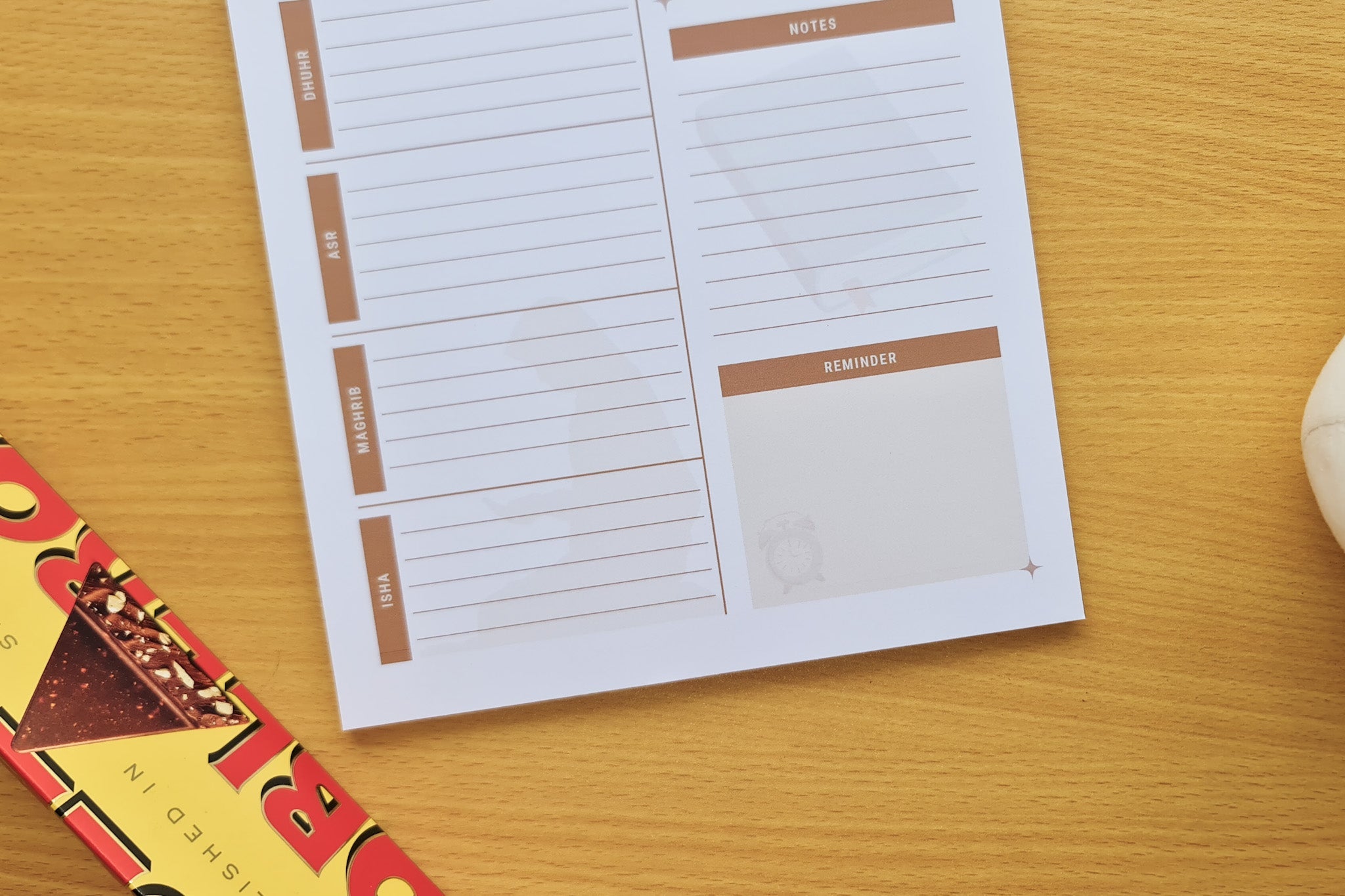 Daily Plan Notepad - Cocoa - Stationery - Totepad