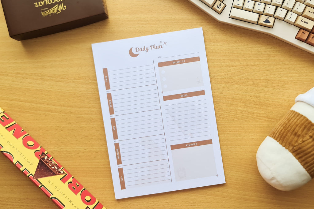 Daily Plan Notepad - Cocoa - Stationery - Totepad