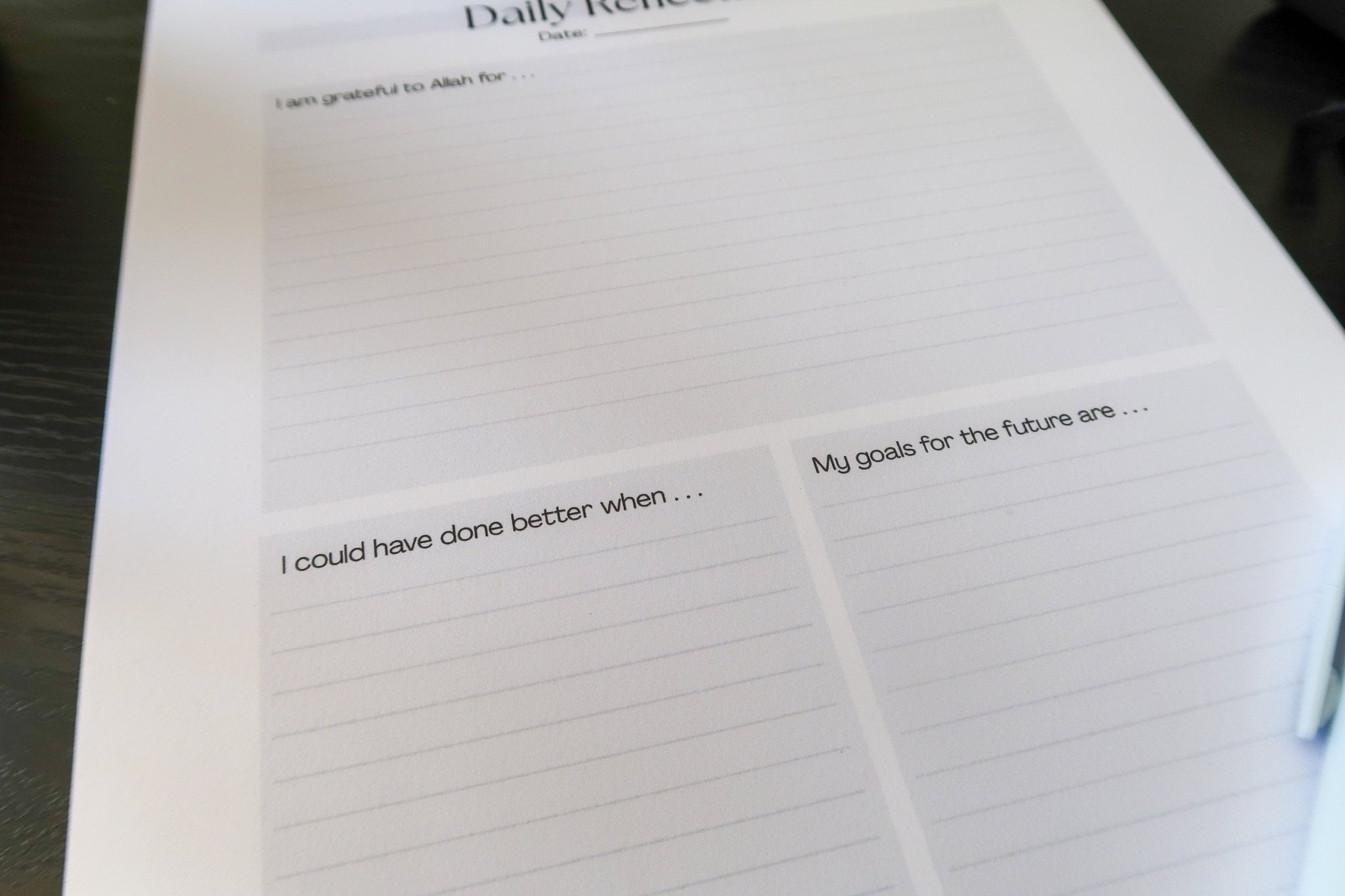 Another view of the full layout of Totepad's A4 Luxury Daily Reflection Notepad, showcasing the full spread.